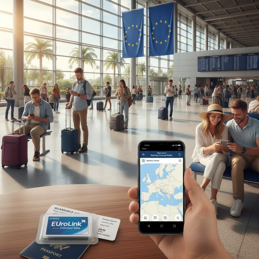 Afslappede rejsende med EU-SIM